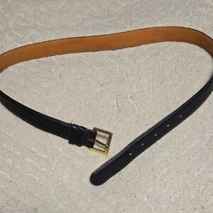 Vintage COACH 7601 Men's Black and Tan Leather Belt Brass Buckle